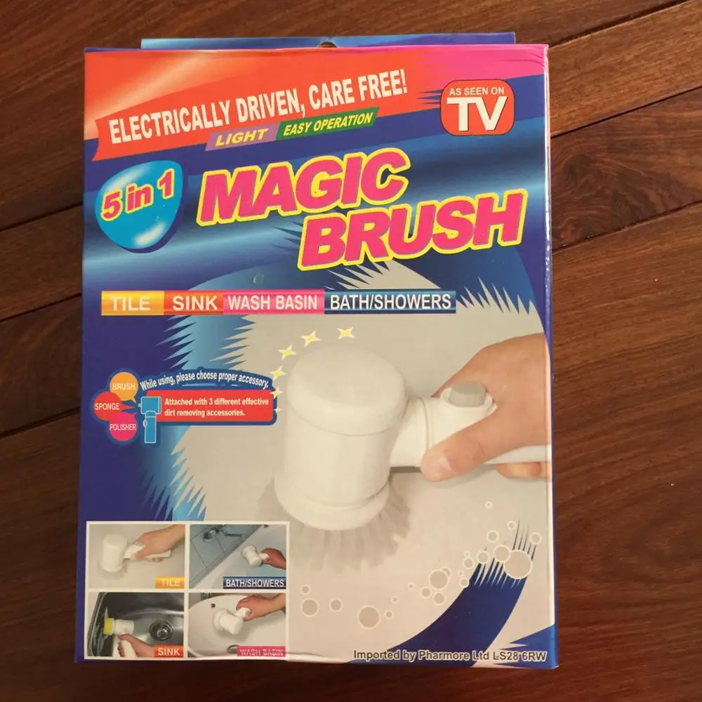 5 in 1 Magic Brush Nylon Bathtub Electric Multi-functional Household Tools Bath Kitchen Cleaning Brush Window Cleaner