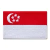 Singapore Us Military Uniform Arm Shoulder Large Iron On Patches Merrow Stitched Border Embroidery Patch For Clothing Hats Caps
