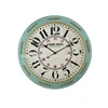 New Vintage Art Round Wood Wall Clock Retro Lighted Country Style Digital Wall Clocks for Livingroom