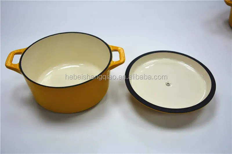 Yellow Enamel Cast Iron Casserole Set With Plastic Knob Buy Premium