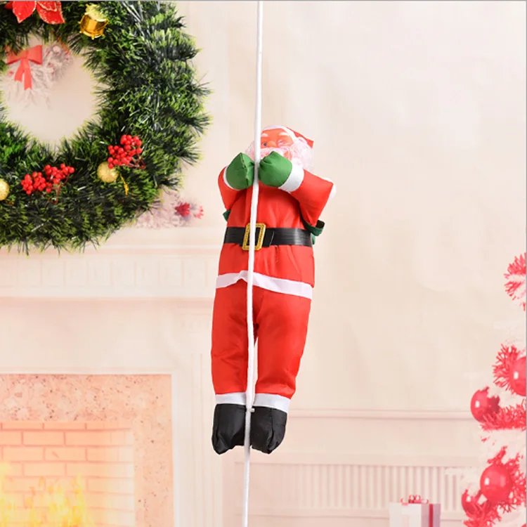Outdoor Christmas Decoration Climbing Rope Santa Claus Buy Wood