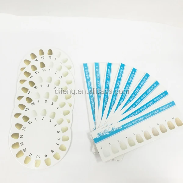 250g teeth whitening 16 colors round paper shade guide