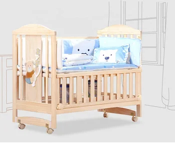 Baby Swing Bed Wooden Baby Crib High Qualtity Portable Single