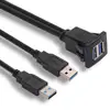 Shenzhen Square Car Dual USB 3.0 Flush Mount Cable Buckle Dashboard Panel Dash Mount Cable