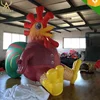 Giant red inflatable rooster for Chinese spring festival decoration
