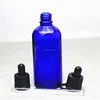 Boston round 100ml blue glass dropper bottle dropper bottle pipette with eye dropper for beard oil