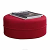 Wholesale indian home goods removable red fabric round pouf ottoman for sale