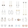 2019 SWA GINGER GREETIN MASTERY SOLITAIRE SOMMERSET Devil's Eyes Love Snowflake Tassels Perforated Hoop Long Earring Rose Gold