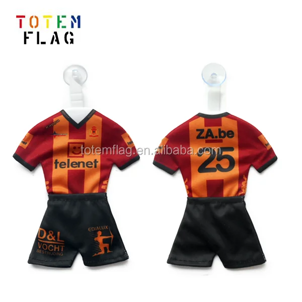 Custom football mini kits, car window mini shirts with logo