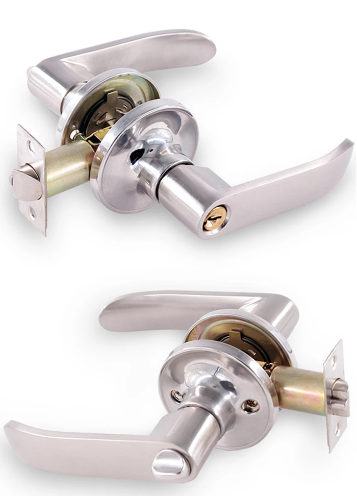 Zinc Alloy Entrance Bathroom Passage Door Handle Lock Toilet Locks