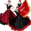 Spain Dance Costumes Flamenco Skirt Ballroom Women Satin Dress Gypsy Red Stage Wear Performance Stage Show Costume