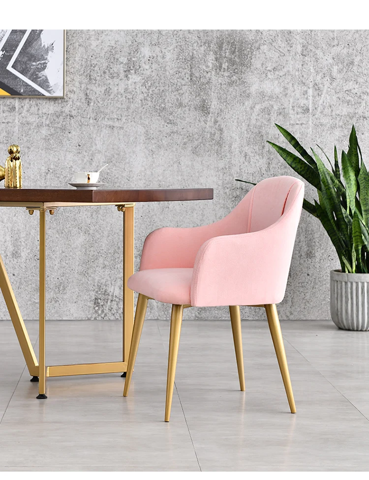 Home Furniture French Living room Club chair Dining Chair coffee shop chair Modern metal gold chair dining room sets
