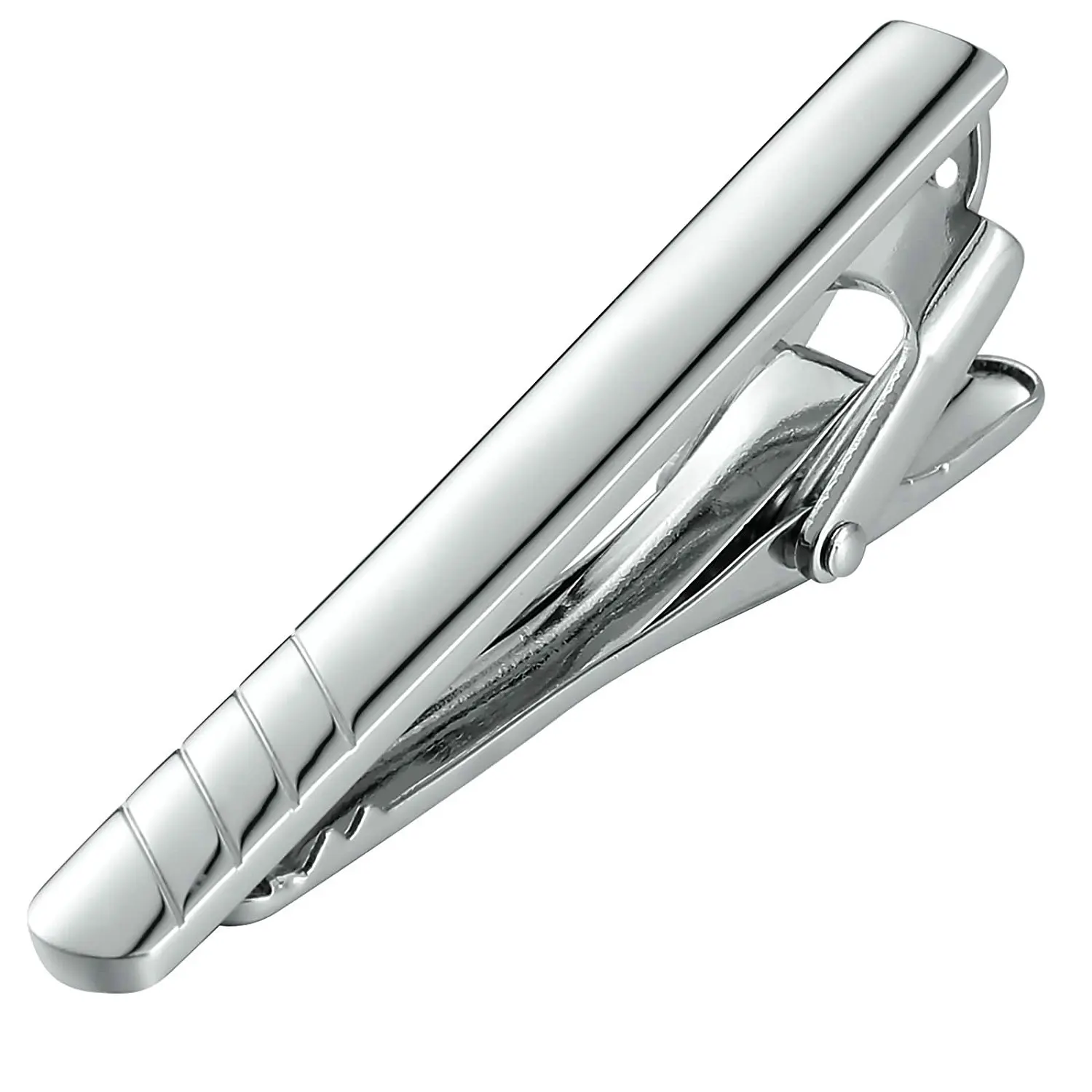 Aooaz Mens Tie Clip Stainless Steel Square Black Silver Tie Pin Promise Shirt Suit Wedding Gift 0.5X5.9CM
