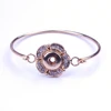 Personalized unique design DIY snap with diamond charm convertible bangle