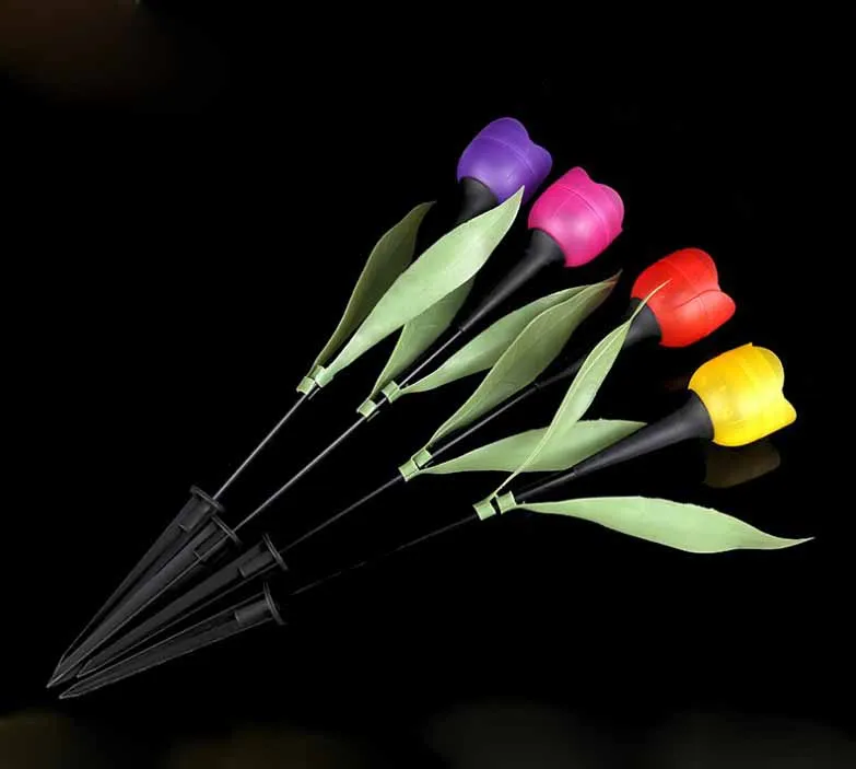 Tulip Flower Shaped Outdoor Yard Garden Lawn Path Lighting Solar Power
