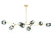 STOCK!7light HOTEL pendant lighting Fancy Creative Modern Lamp Fashion Round Ball Bubble Clear blown Glass Nordic Chandelier