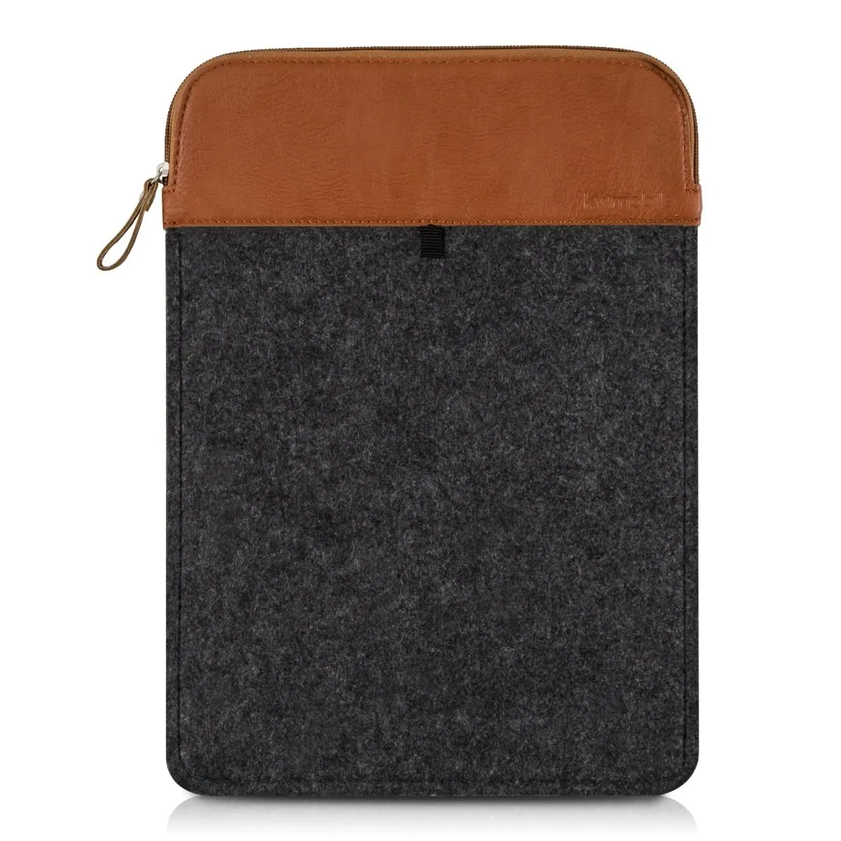 kwmobile laptop felt case cover for 12,5" 13" 13,3" Laptop / Ultrabook - notebook protective cover in dark grey brown Inner dimensions: approx. 36 x 26 cm