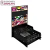 All black shopping mall Acrylic counter poster lip gloss display holders cosmetics rack make up stand