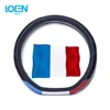 3 Styles Flag Design 38cm Microfiber Leather Car Steering Wheel Cover D Form For Basketball, Football Fans