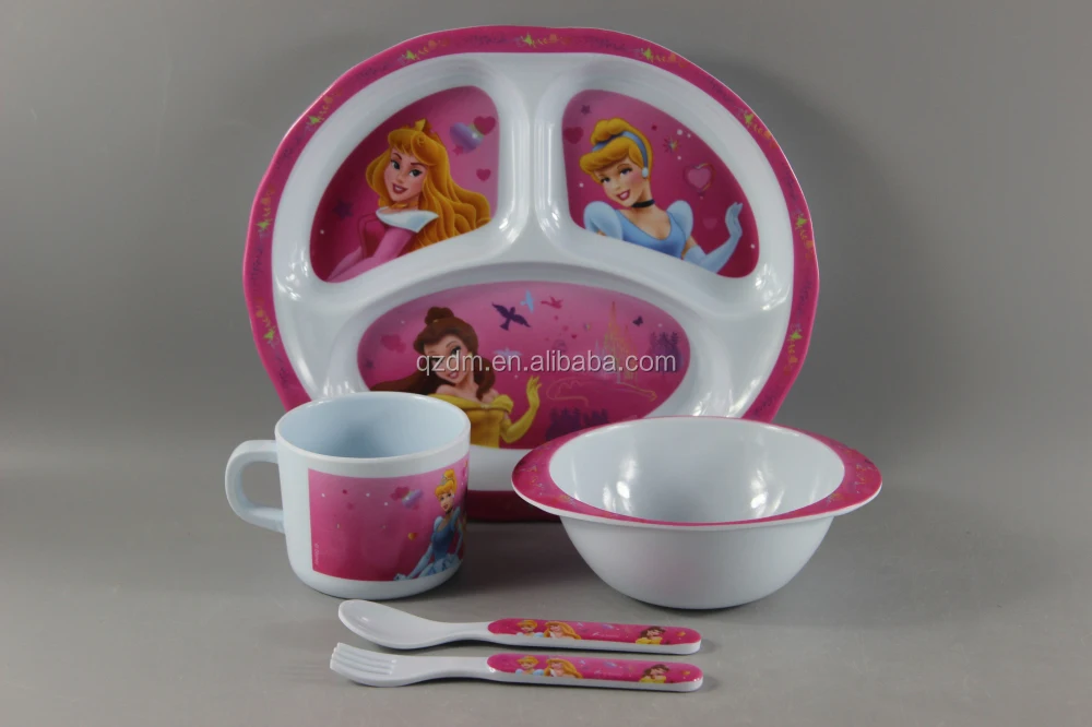 Color Box Package Melamine Dinner Sets For Children