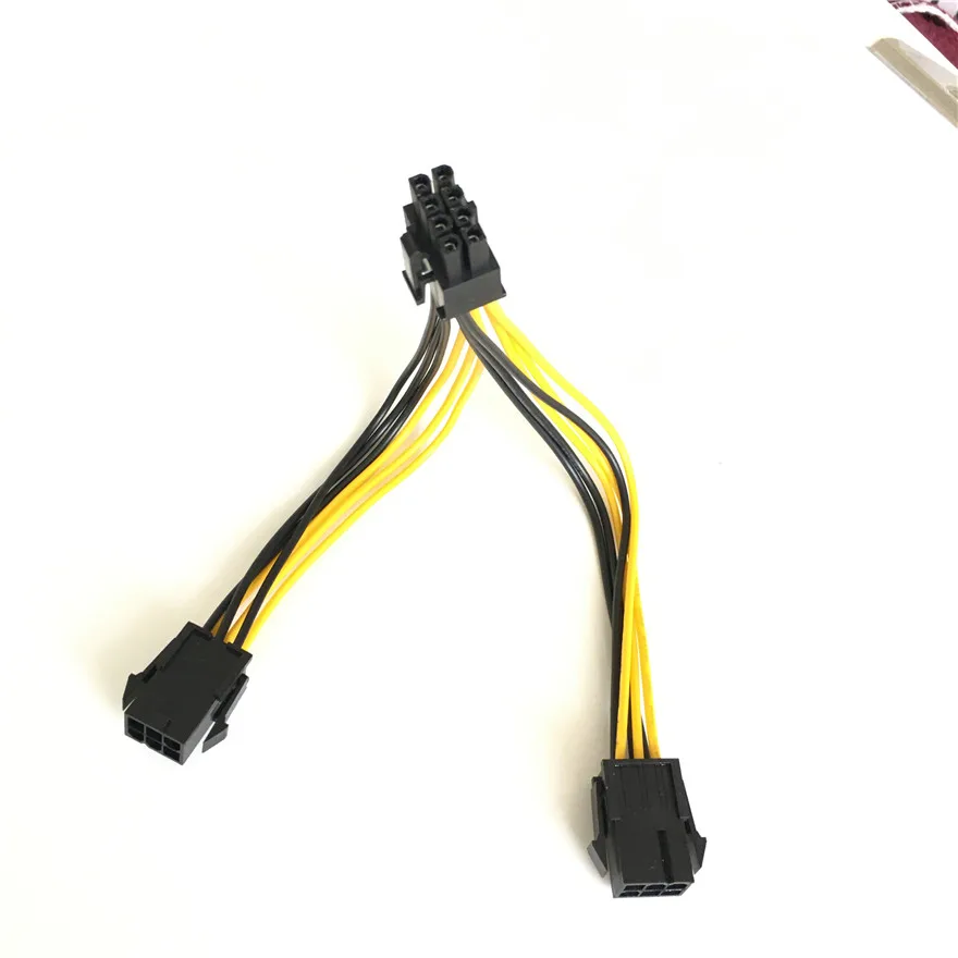 GPU Molex 8 pin (6+2) PCI Express male to 2 x Dual PCIe 6 pin Female Graphics Video Card PCI-E VGA Splitter Hub Power Cable