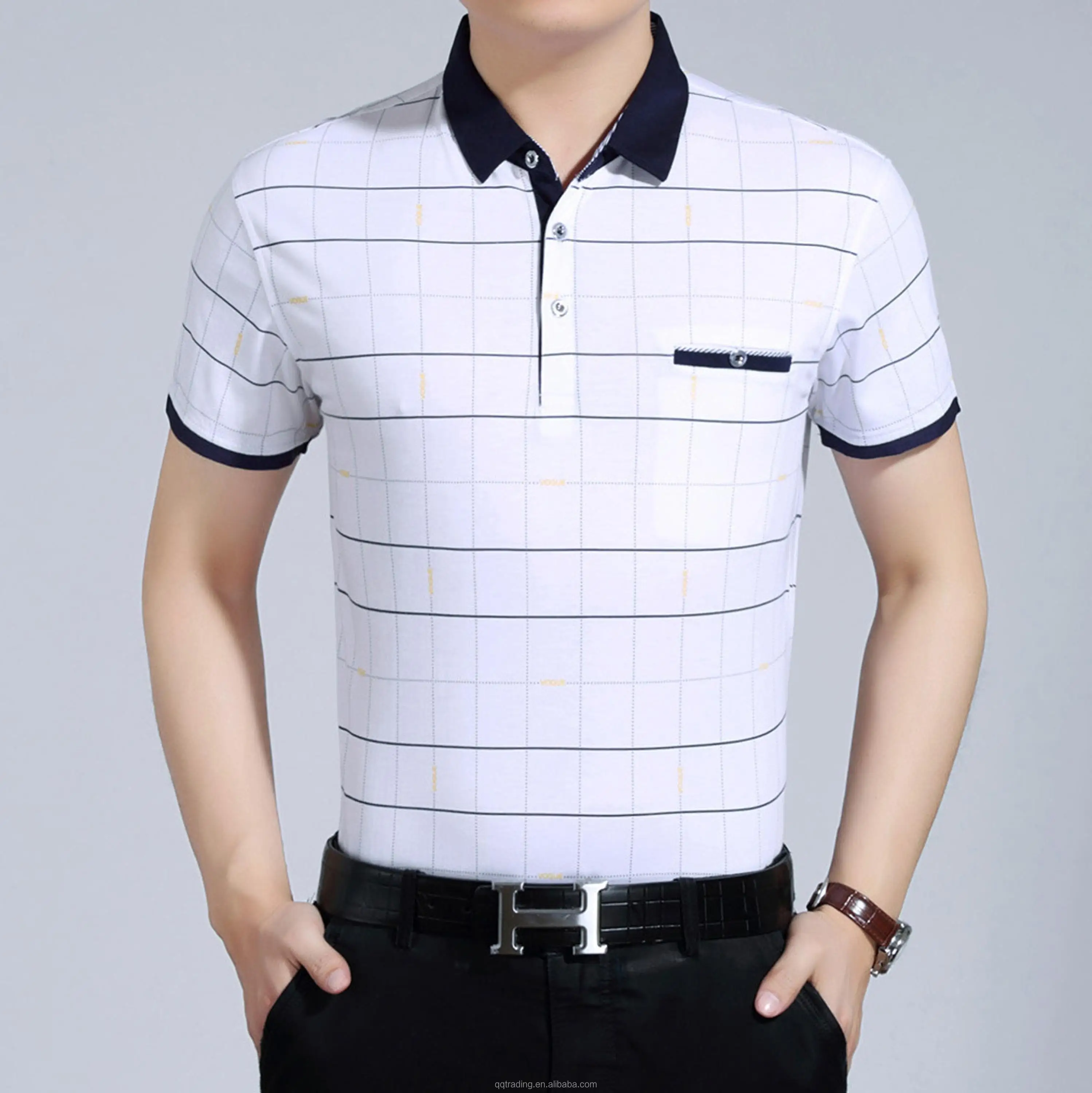 Middle Aged Men's Cotton Polo Shirt Fitness Men's Big Size Clothing ...