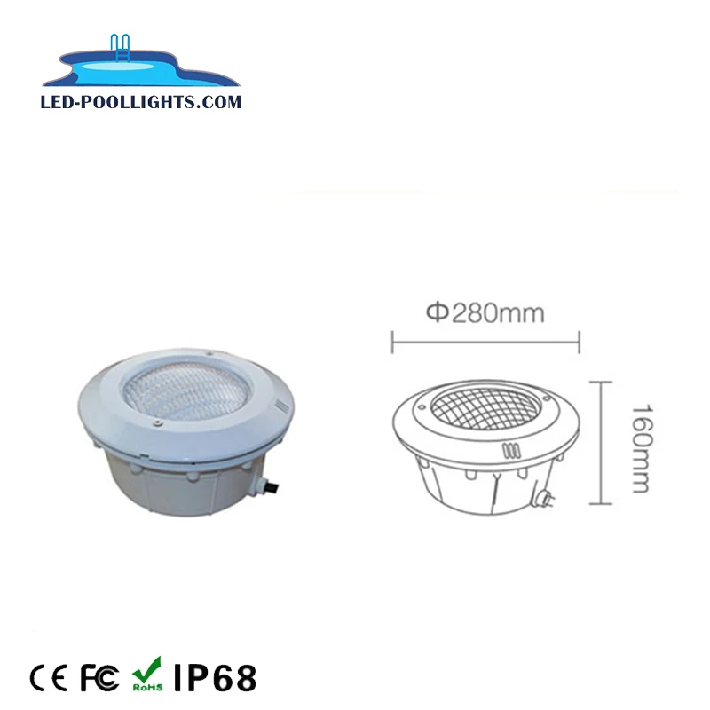 2 years warranty LED PAR56 pool light/lighting/lamp with Stainless Steel/PC Material Face Ring niche
