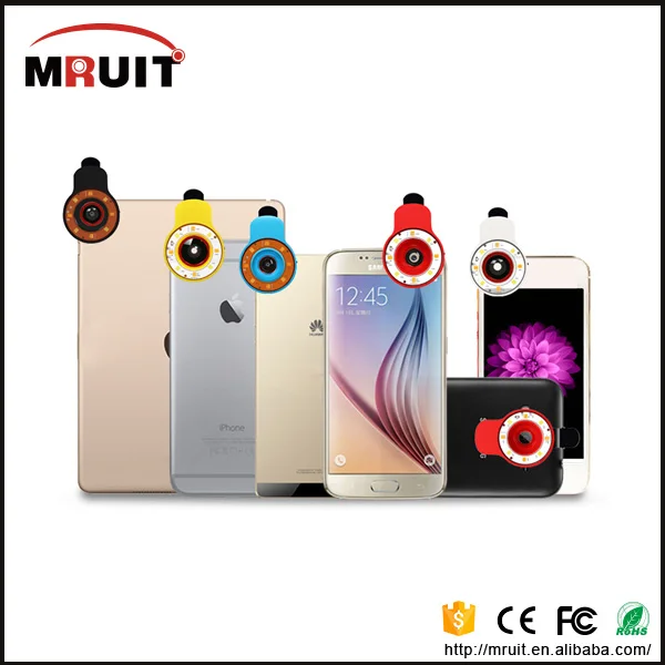 Mobile Phone Led Selfie Flash Light fisheye lens selfie ring light