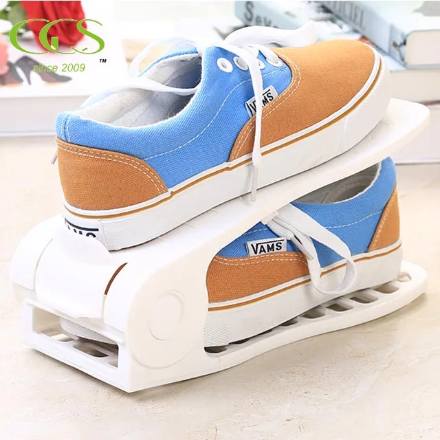 4 Step Adjustable Plastic Stacker Slotz Shoe Slots Organizer Closet