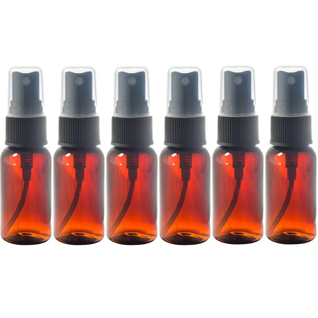 Amber 1 Oz Boston Round Pet Bottles Bpa Free With Black Fine Amber 1 Oz Boston Round Pet Bottles Bpa Free With Black Fine Mist Sprayer