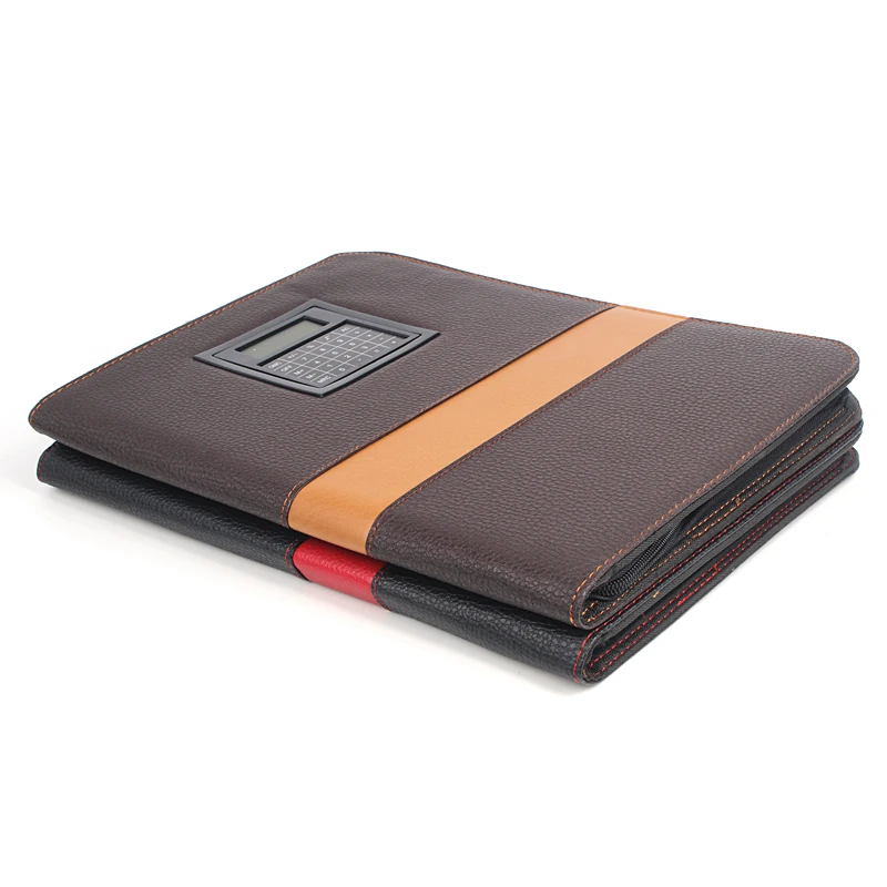 HUAHAO brand Multi-function calculator pu laptop office supplies stationery zipper order custom notebook