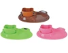 frog shaped plastic kids' snack dish breakfast plate with cup