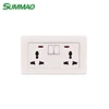 Type 86 wall switch socket pure white project 2 gang three-pole six-pole multi-functional socket