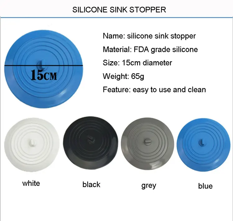 Sink Stopper (2 Pack) Rubber Bathtub Drain Stopper & Kitchen Sink Plug