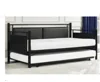 2017 new Grey PU look like fabric platform upholstery bed, Concord Bed with Flat Panel Foot Board Trundle Bed, twin size bed