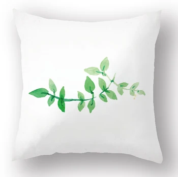 Organic Cotton Modern Simple Leaf Pattern Printed Cushions Sofa