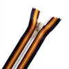 Custom Unique Multi-color Striped Tape Nyloln Zip for Apparel