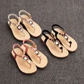 2016 New Little Children Summer Shoes Kids Cute Flat Fashion Breathable Girls Shoes Princess Rhinestone Flip