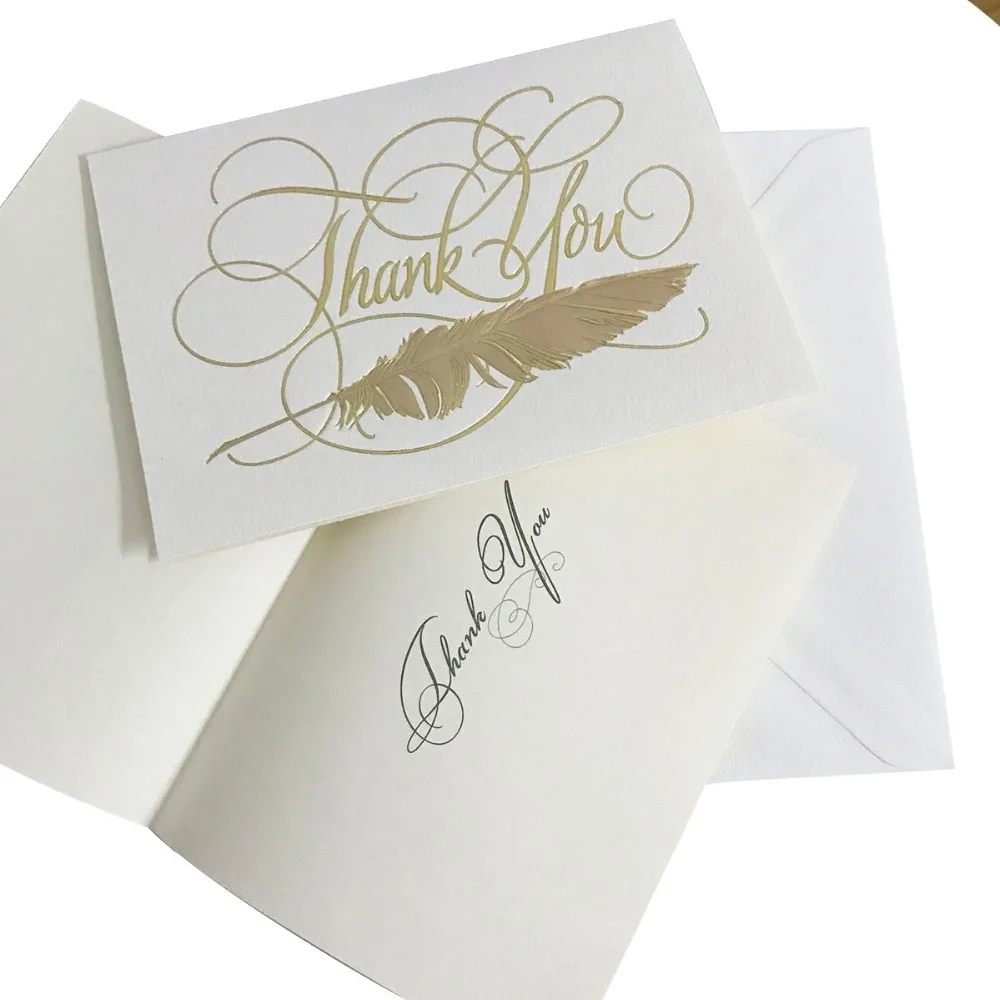 Bulk Sale 100 Pack Gold Foil Thank You Cards In Stock Buy Gold Foil