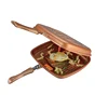 hot sell die casting aluminium copper non stick coating dessini double sided grill pan