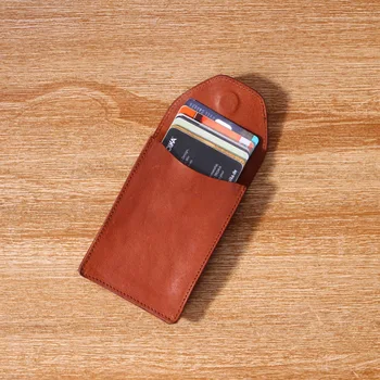 Italian Vegetable Tanned Leather Business Card Holder Durable Italian Vegetable Tanned Leather Business Card Holder Durable Wallet Bag Good Craft
