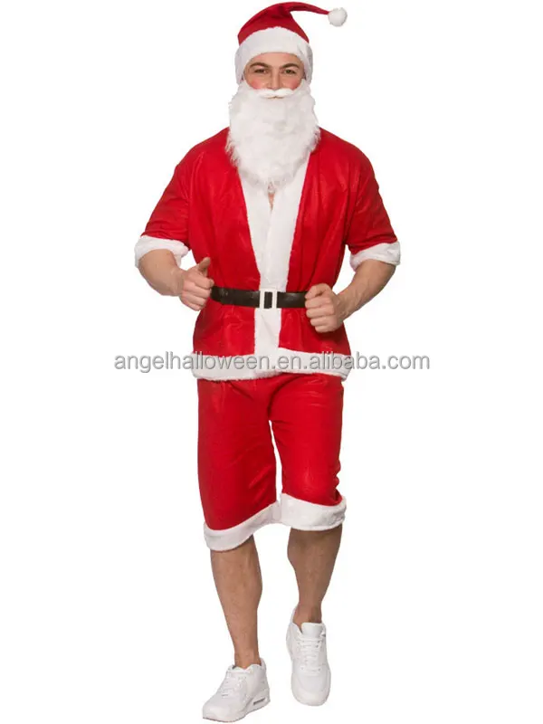 Mens Santa Claus Fancy Dress Costume 7 Piece Adult Father Christmas Santa Suit