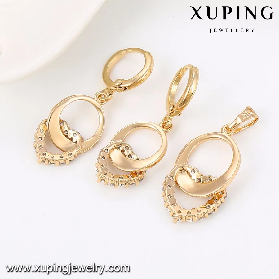 63990-xuping Engagement Pendant And Earring Sets Crystal Jewellery Set ...