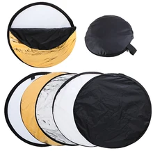 Free Shipping 22 inch 56cm 5 in 1 Portable Collapsible Light Round Photography Reflector for Studio Multi Photo Disc