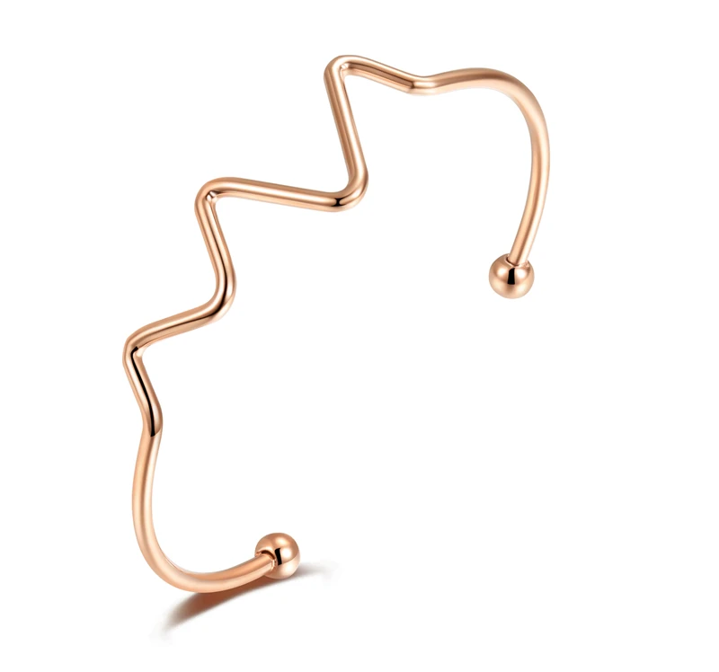 Custom Popular Models Designs Stainless Steel Jewellery Ladies Women Fancy inspiration Rose Gold Cuff Bracelets Bangles