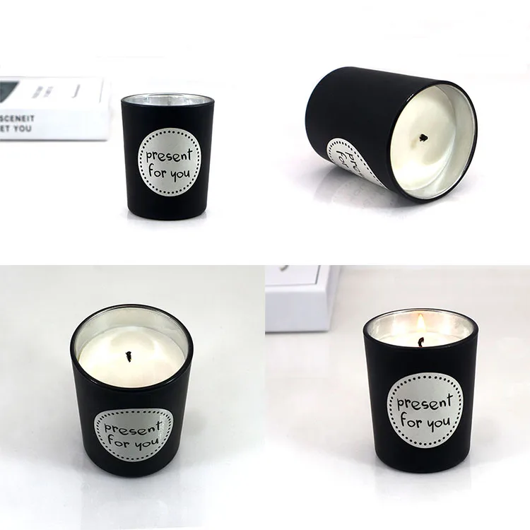 Wholesale Empty Matte Black Scented Candle Glass Jar For Candle Making