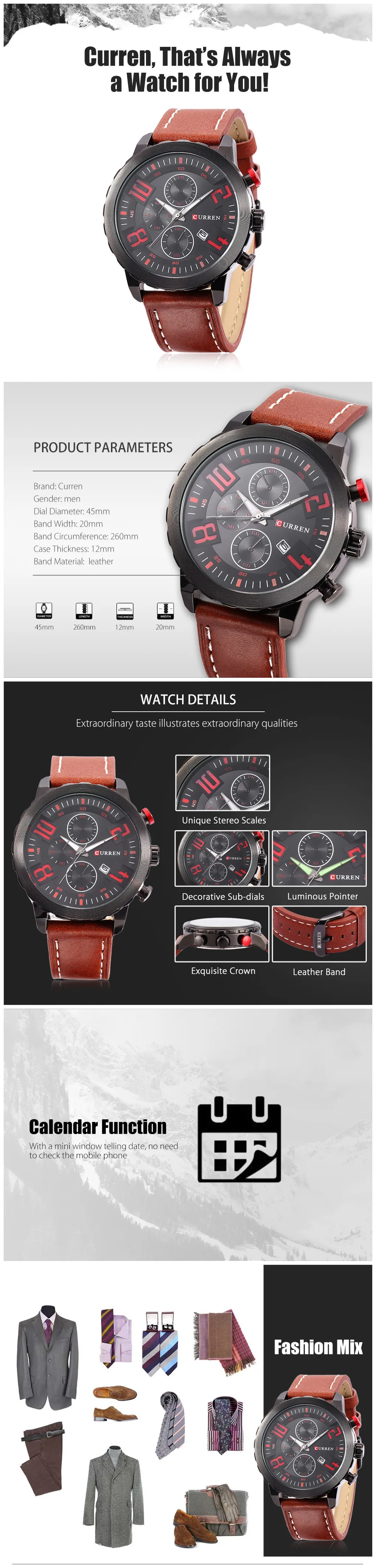 curren watch manual