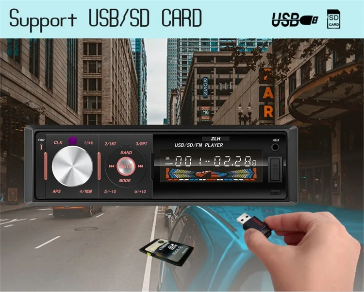 Bluetooth Hands Free Car Stereo Jack Audio Music Fm Radio Usb Sd In Dash Slot Aux Audio Input
