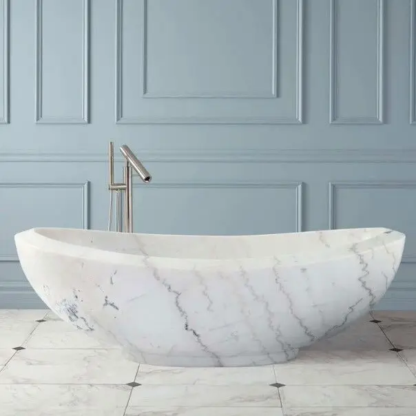 Home Used Cheap Natural Stone Bath Tub White Marble Round Stone Bathtub For Fat People Buy