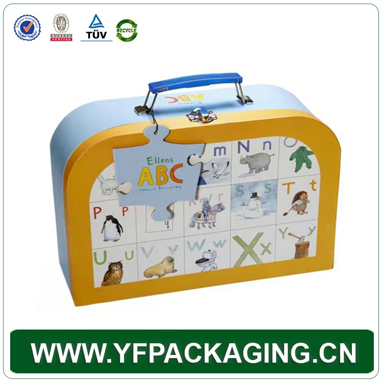 Custom Made Paper Cardboard Suitcase Box With Handle Mini Gift ...